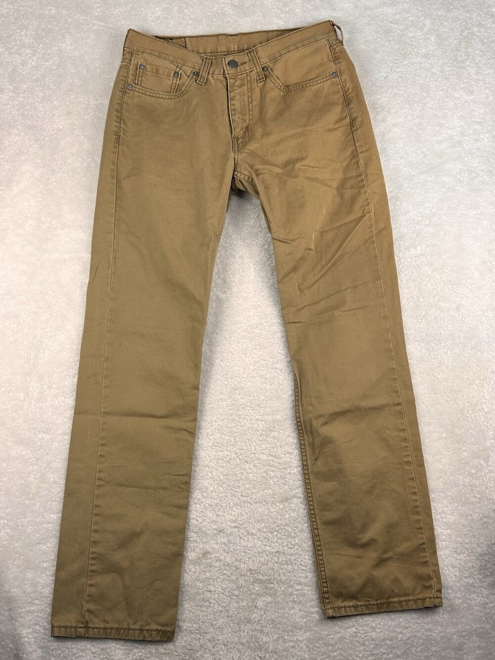 Levi's 514 Jeans Mens 30x32 Beige Slim Straight Leg Cotton Denim